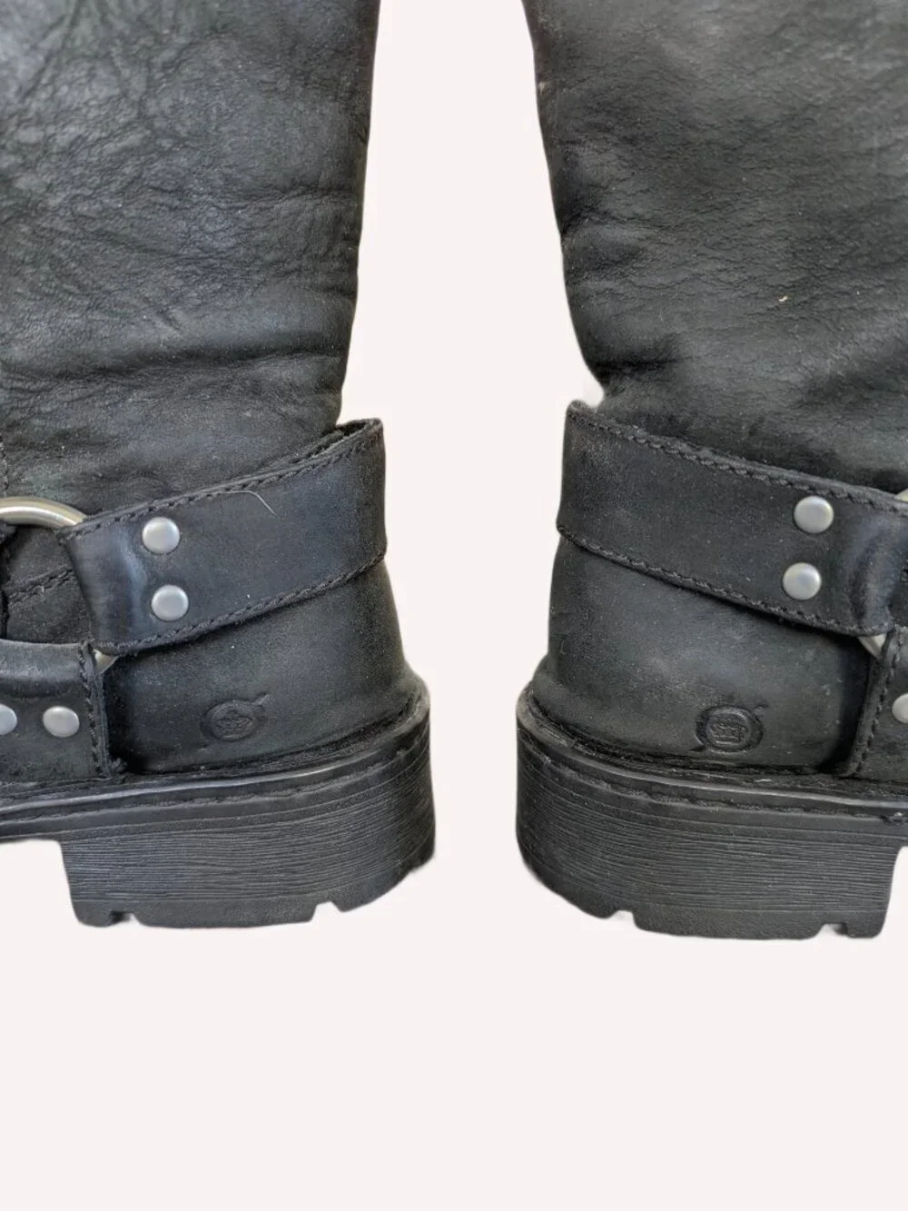 Born Black Leather Women's Pull On Motorcycle Boots - Size 8.5 - Picture 7 of 13